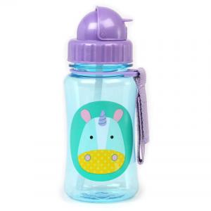 Bottiglia portatile con cannuccia - unicorno