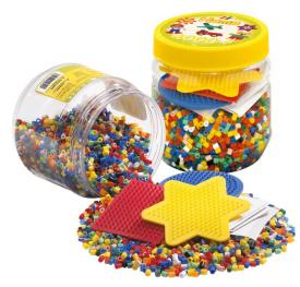 Hama Beads Barattolo di perline + 3 basi