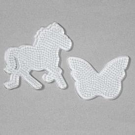 2 basi midi trasparenti cavallo e farfalla