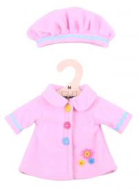 Vestito per bambole 34 cm - Cappotto e cappello rosa