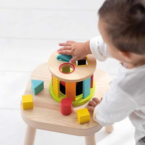 Bruco ad inserto con forme geometriche in legno gioco per bambini 