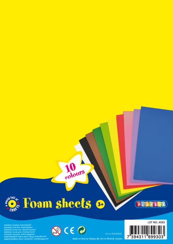 21 × 29,7 cm Foglio di schiuma EVA fogli di gomma Eva carta adesiva assortita 10 colori per bricolage progetti scolastici decorazione artigianale 